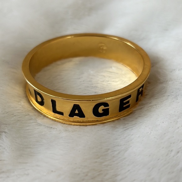 Vintage Karl Lagerfeld gold and enamel bangle - Picture 3 of 6